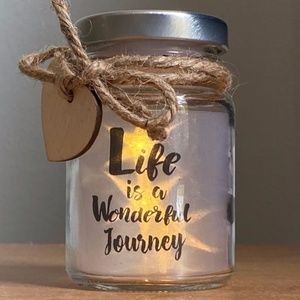 3/$25💥Mini Mason Jar Night Light With Heart Label